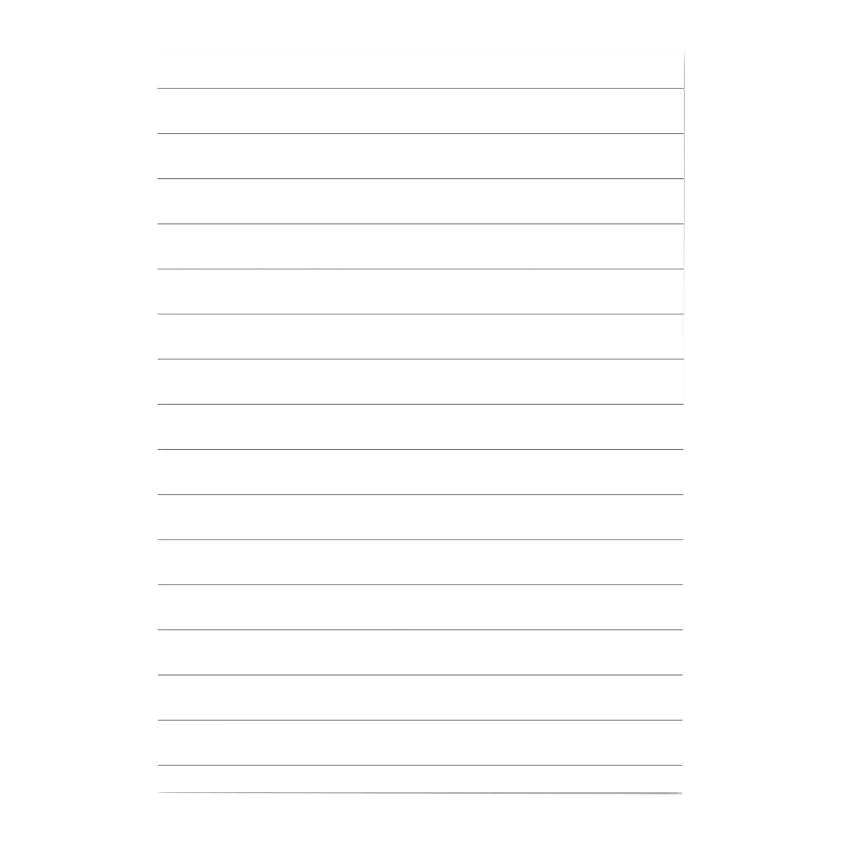 Feuille de papier blanche avec des lignes grises horizontales.