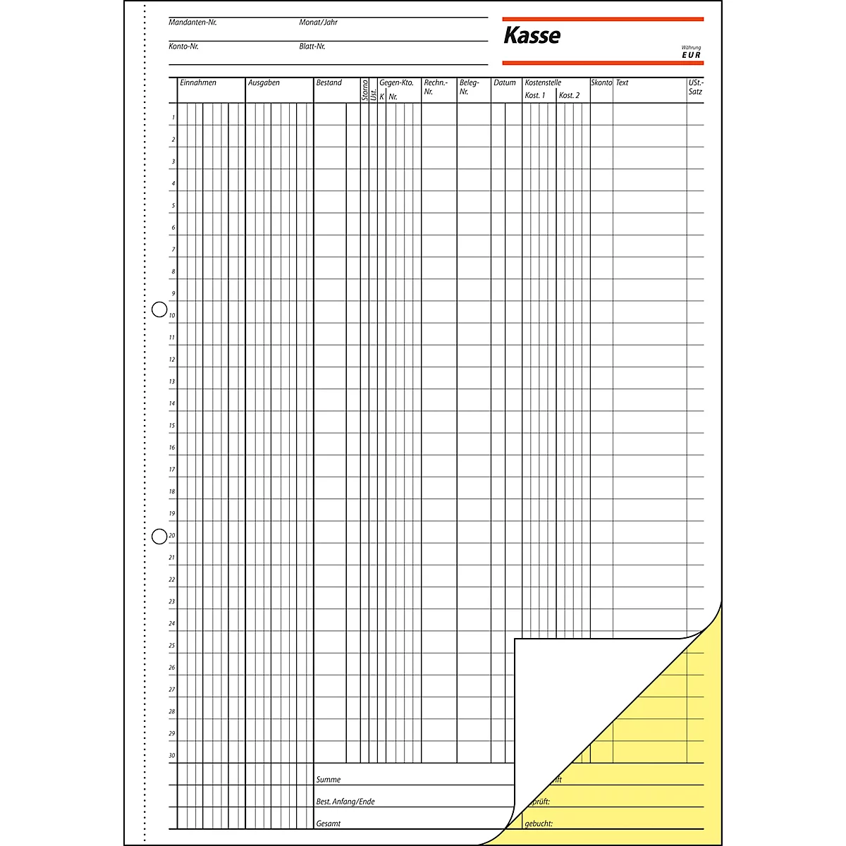 Livre de comptes lignes standard pour impression 300 KG429 sigel®, format A4 portrait, 2 x 50 feuilles