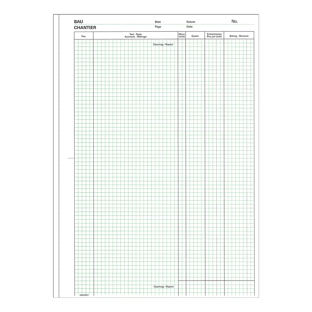 Livre de mesures et de devis, 4 mm avec couverture,
