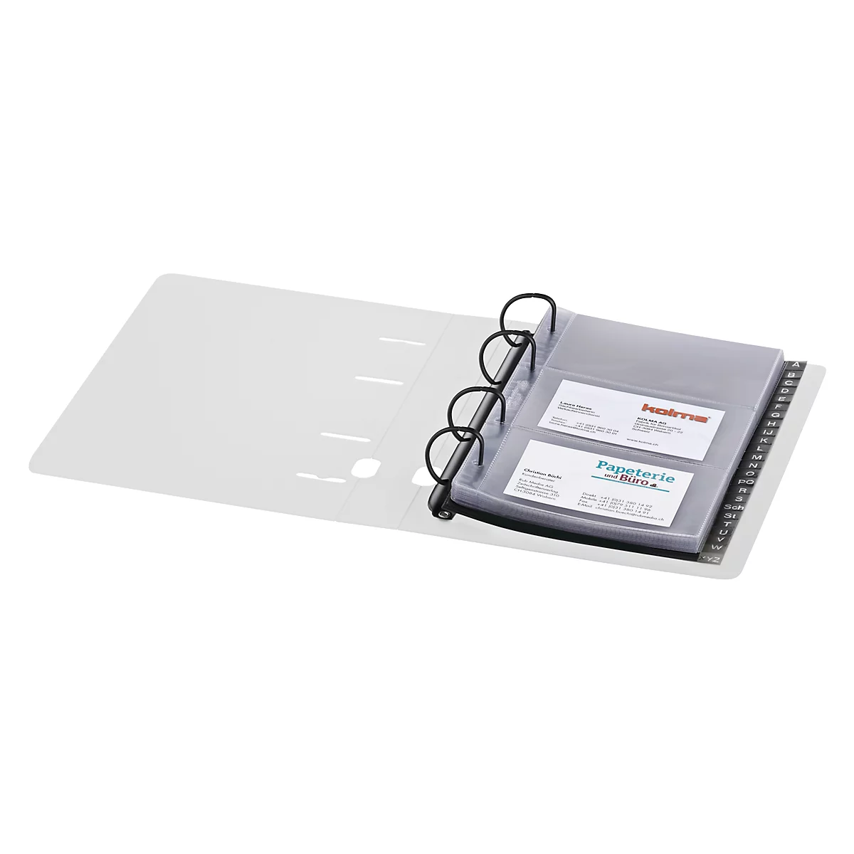 Livre pour cartes de visite Kolma Visit, 125 x 210 mm, KolmaFlex, mécanisme à anneaux