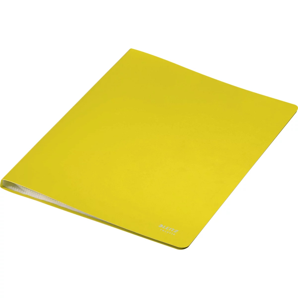 Livret de présentation Leitz® Recycle, A4, 40 pochettes transparentes indélébiles, jusqu'à 2 feuilles/pochette, étiquette au dos, 100 % recyclable, plastique, jaune