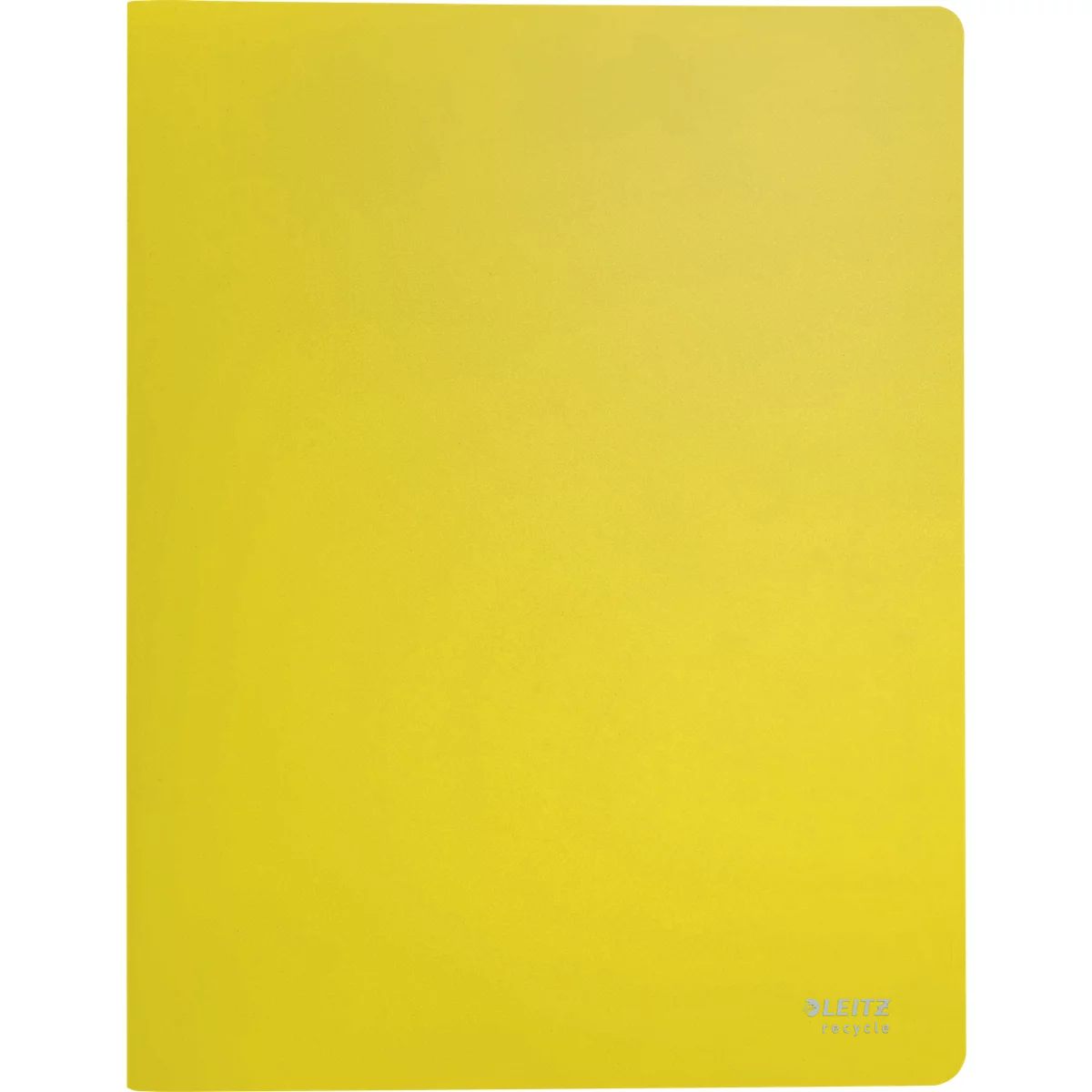 Livret de présentation Leitz® Recycle, A4, 40 pochettes transparentes indélébiles, jusqu'à 2 feuilles/pochette, étiquette au dos, 100 % recyclable, plastique, jaune