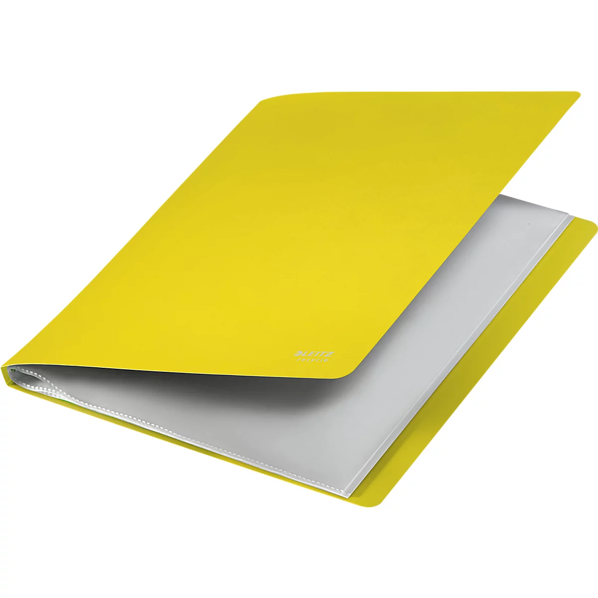 Livret de présentation Leitz® Recycle, A4, 40 pochettes transparentes indélébiles, jusqu'à 2 feuilles/pochette, étiquette au dos, 100 % recyclable, plastique, jaune