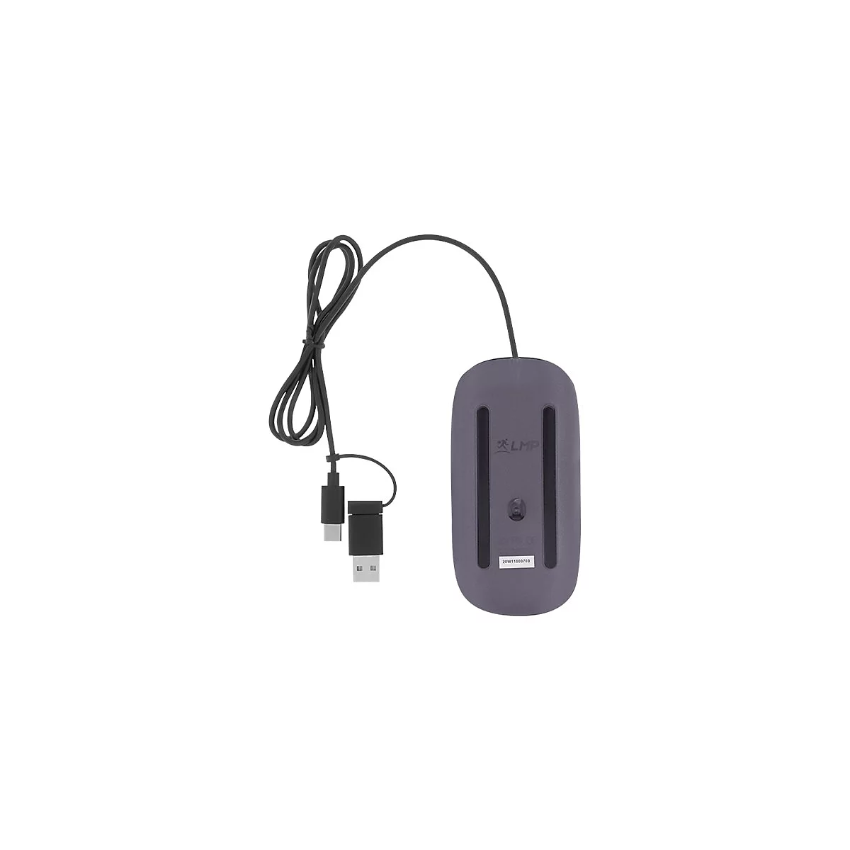 LMP Easy Mouse - Maus - optisch - 2 Tasten - kabelgebunden - USB, USB-C