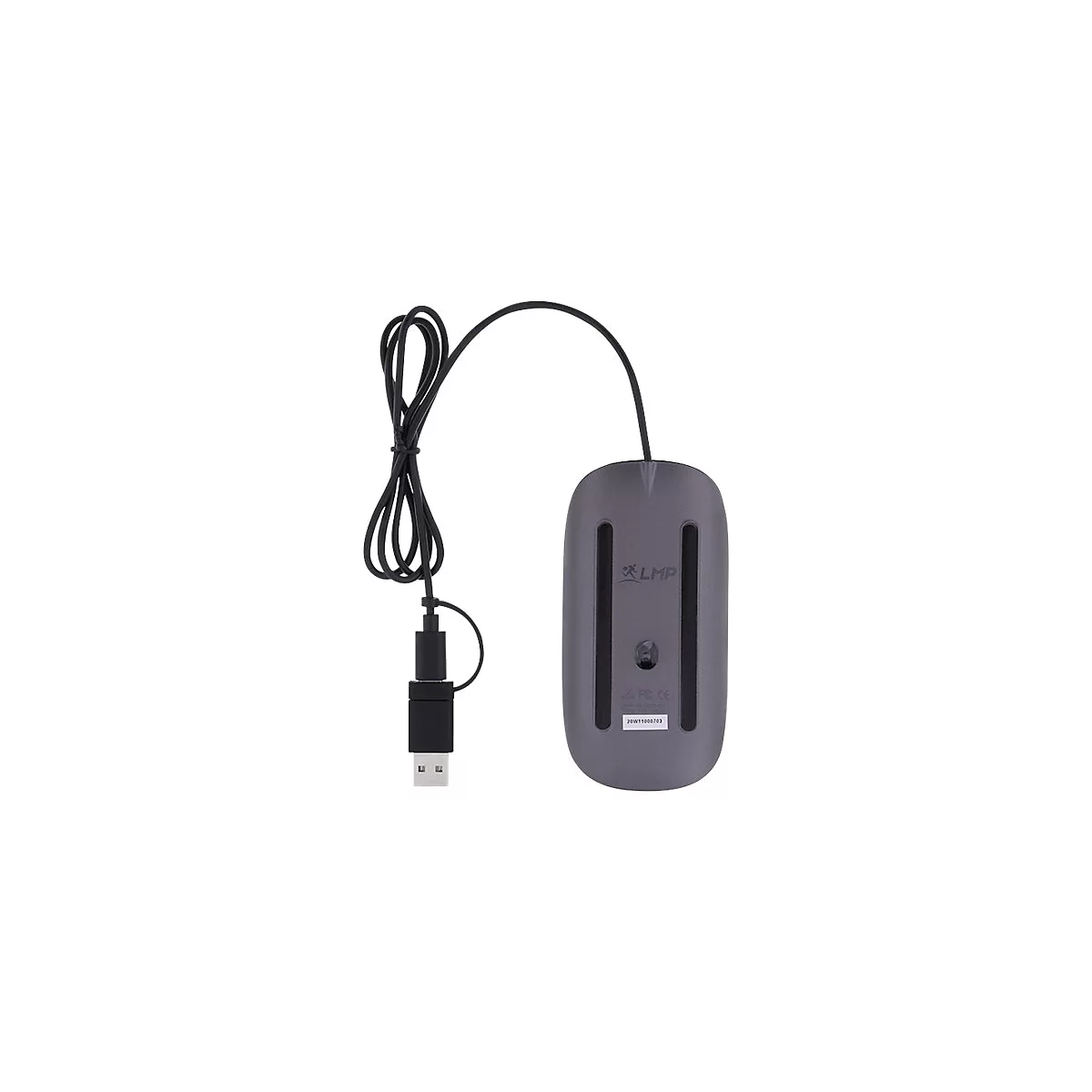 LMP Easy Mouse - Maus - optisch - 2 Tasten - kabelgebunden - USB, USB-C