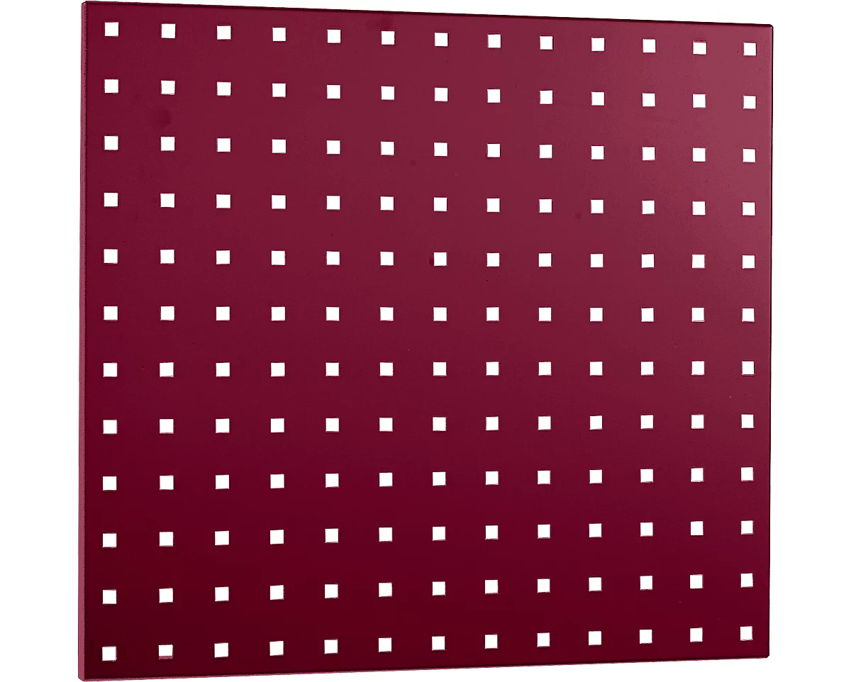 Lochplatte, zur Montage, 495 x 457 mm, purpurrot RAL 3004