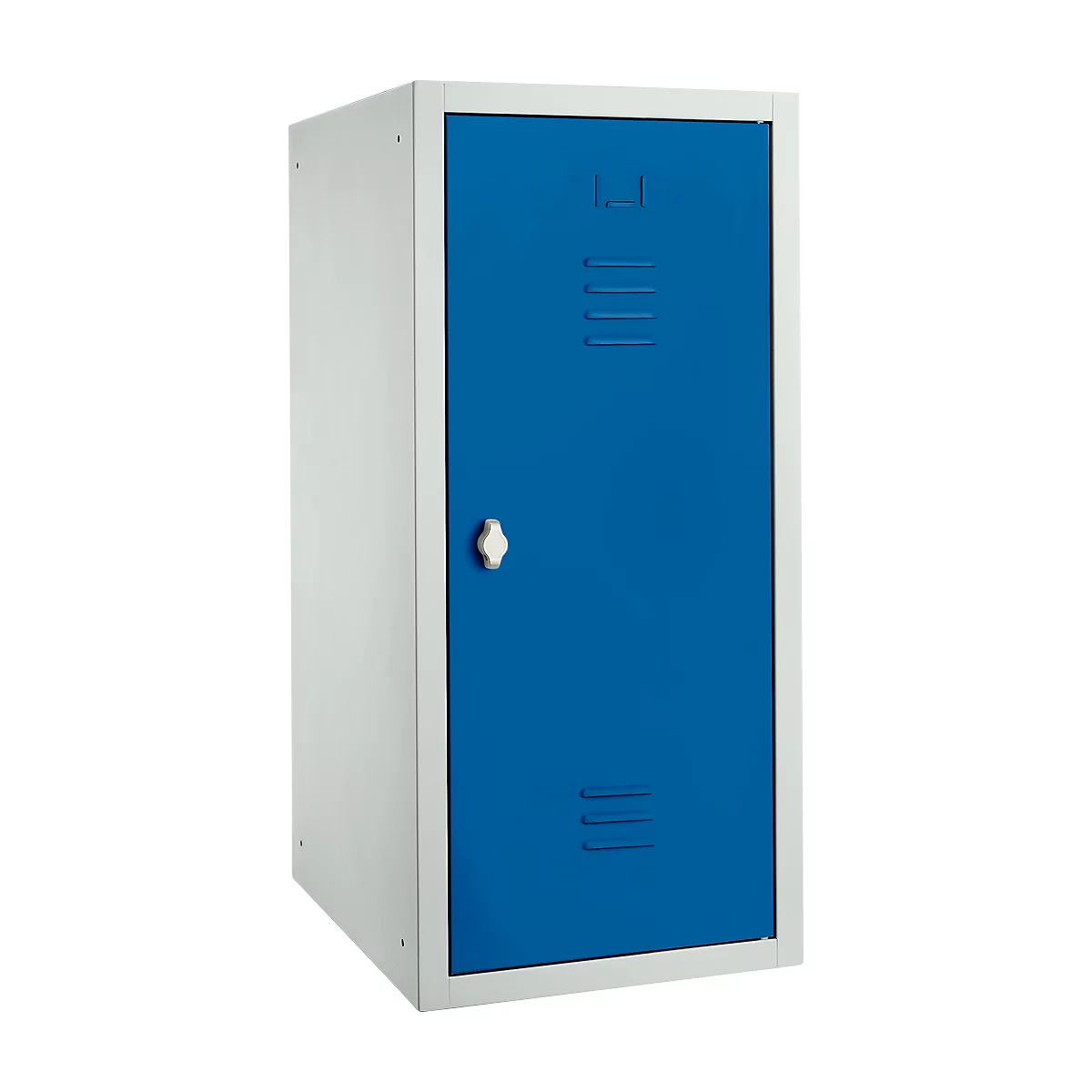 Locker, plaatstaal, B 400 x D 500 x H 1000 mm, veiligheidsslot met draaiende grendel, gemonteerd, gentiaanblauw