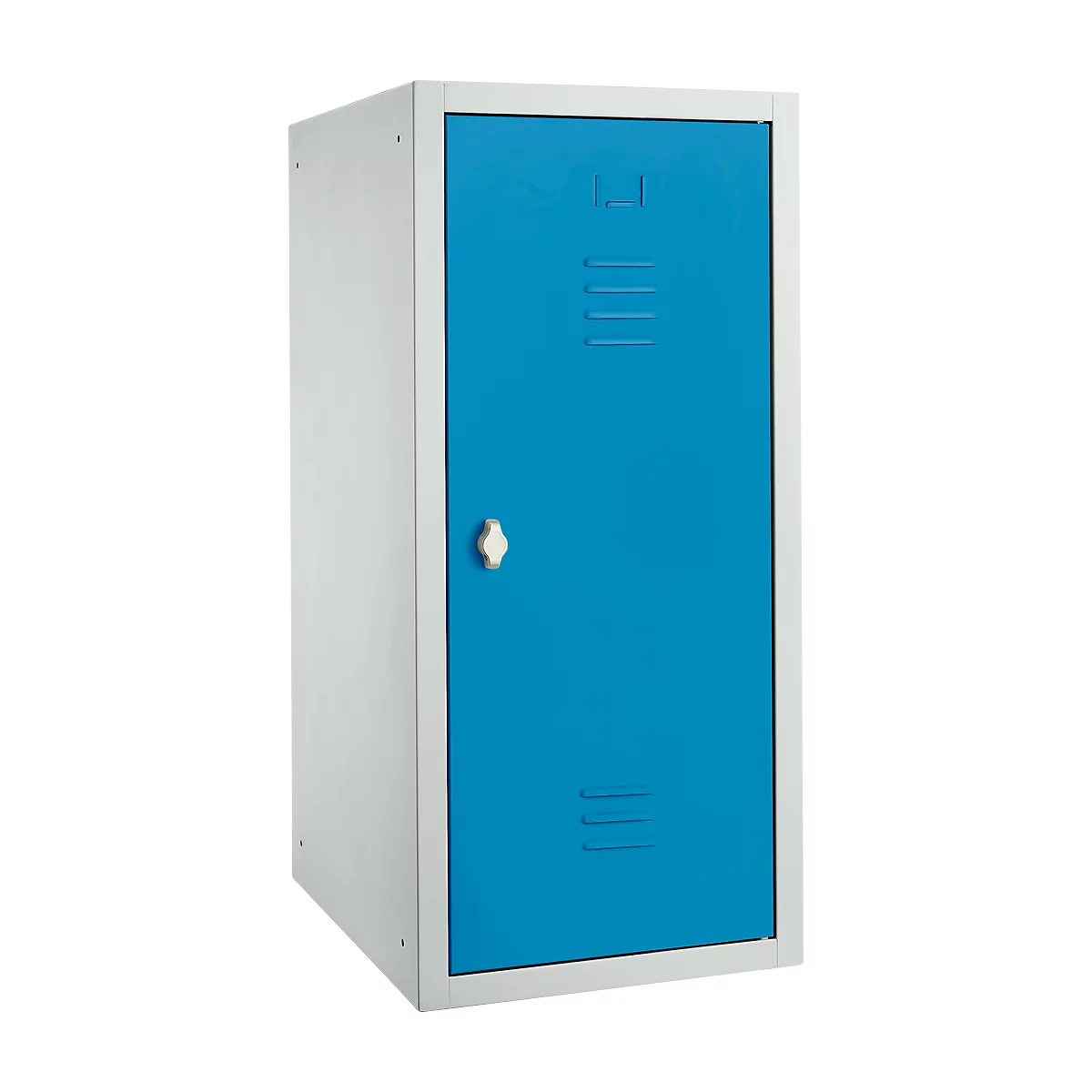Locker, plaatstaal, B 400 x D 500 x H 1000 mm, veiligheidsslot met draaigrendel, gemonteerd, lichtblauw