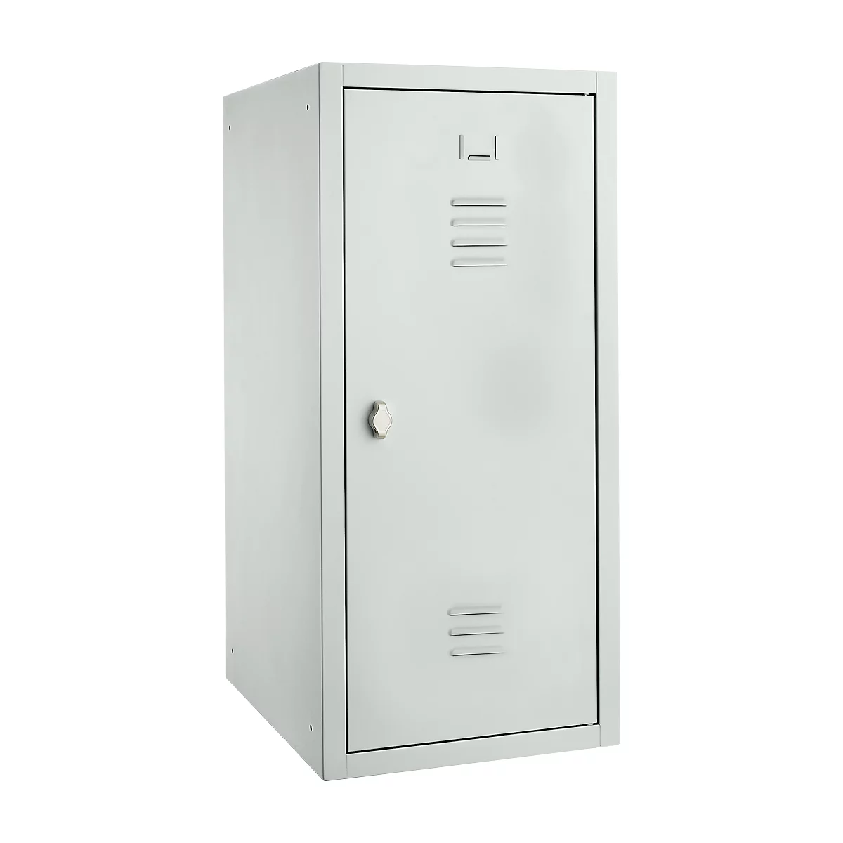 Locker, plaatstaal, B 400 x D 500 x H 1000 mm, veiligheidsslot met draaigrendel, gemonteerd, lichtgrijs