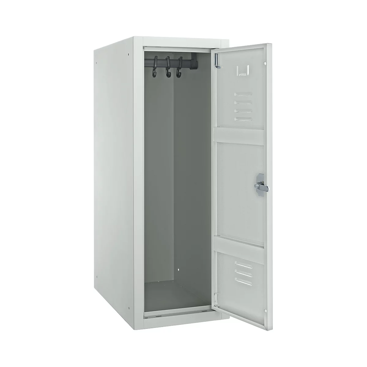 Locker - stalen - B 315 x D 500 x H 875 mm - veiligheidsslot met draaiende grendel - gemonteerd - lichtgrijs