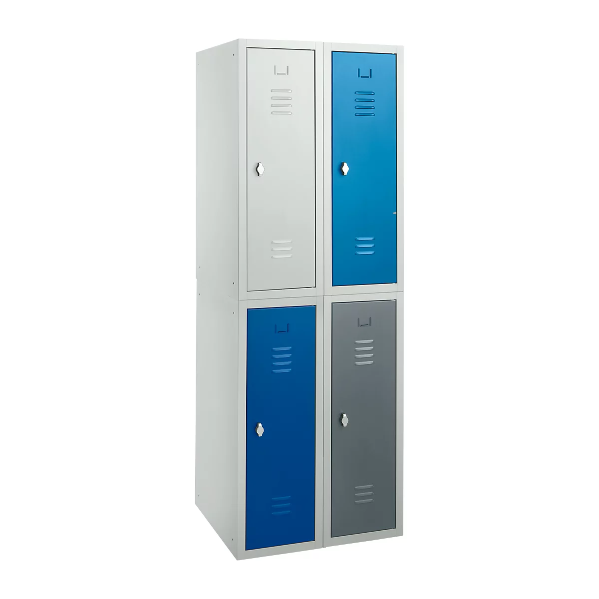Locker - stalen - B 315 x D 500 x H 875 mm - veiligheidsslot met draaiende grendel - gemonteerd - lichtgrijs