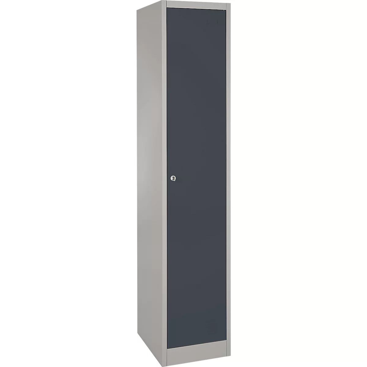 Lockerkast, staal, cilinderslot, met etikethouder, 1 compartiment, licht zilver/antraciet RAL 7016