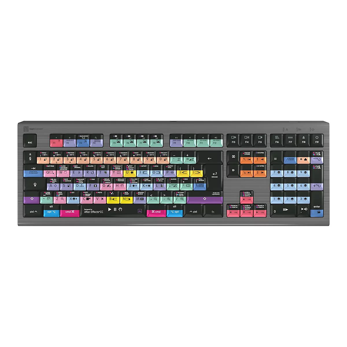 LogicKeyboard Adobe After Effects Astra 2 - Tastatur - hintergrundbeleuchtet - USB - QWERTY - GB