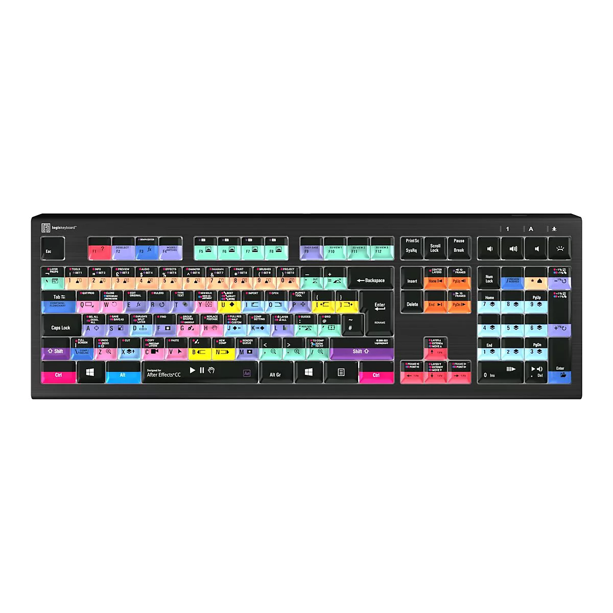 LogicKeyboard Adobe After Effects Astra 2 - Tastatur - Windows - hintergrundbeleuchtet - USB - QWERTY