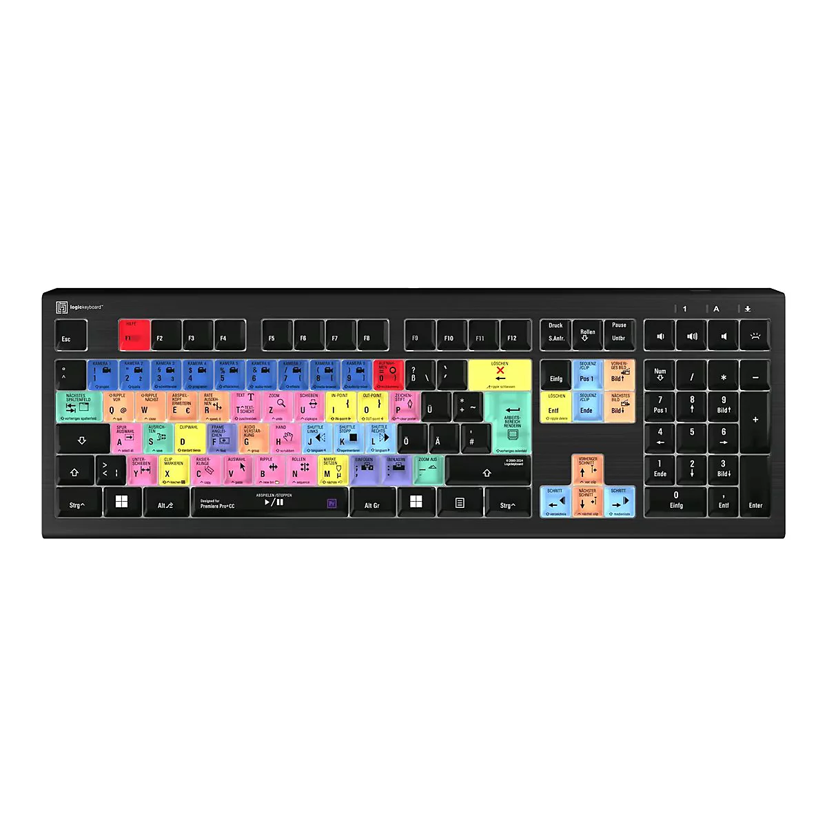 LogicKeyboard Adobe Premiere Pro CC ASTRA 2 - Tastatur - Windows - hintergrundbeleuchtet - USB - QWERTZ