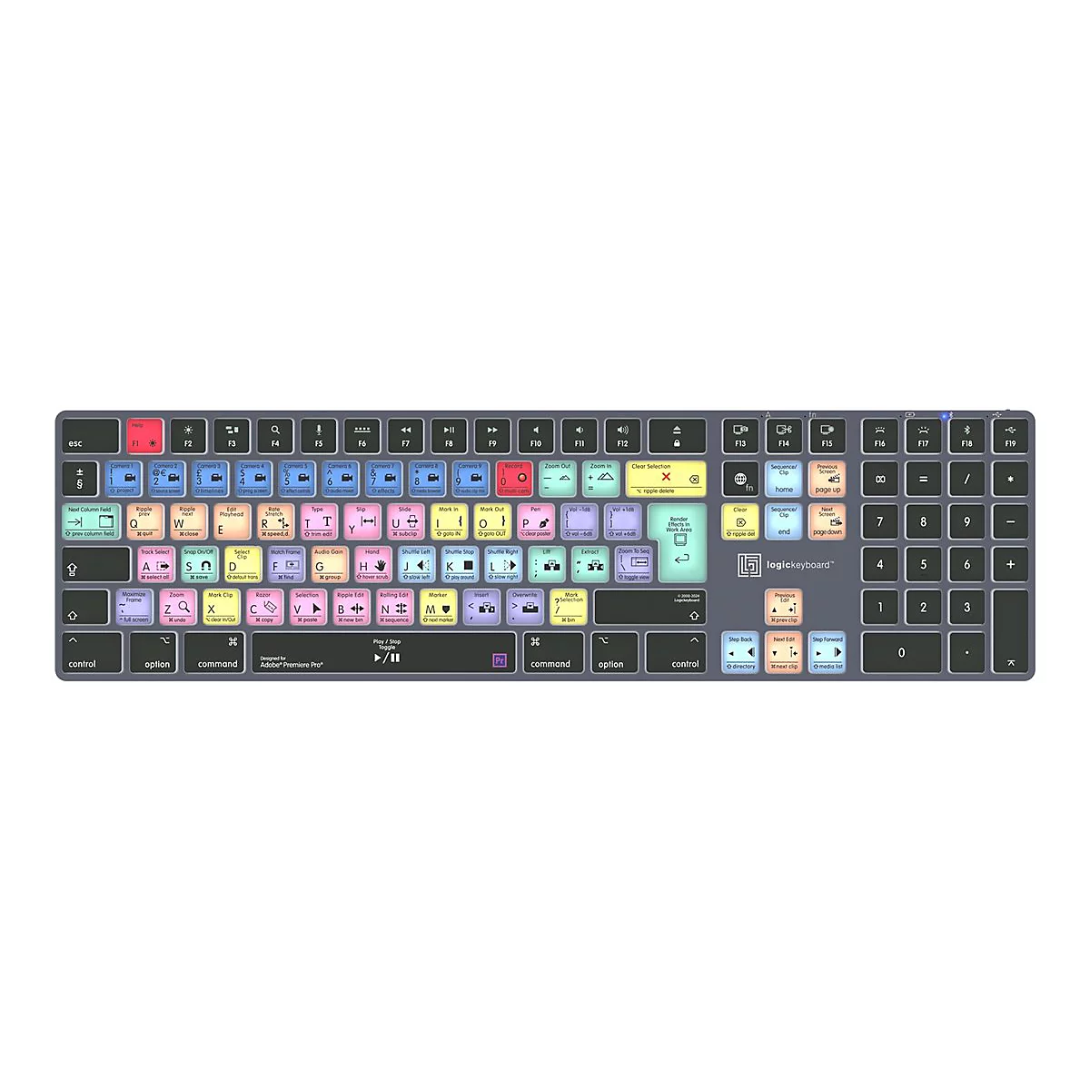 LogicKeyboard Adobe Premiere Pro CC TITAN - Tastatur - Mac - hintergrundbeleuchtet - kabellos - USB, Bluetooth 5.1