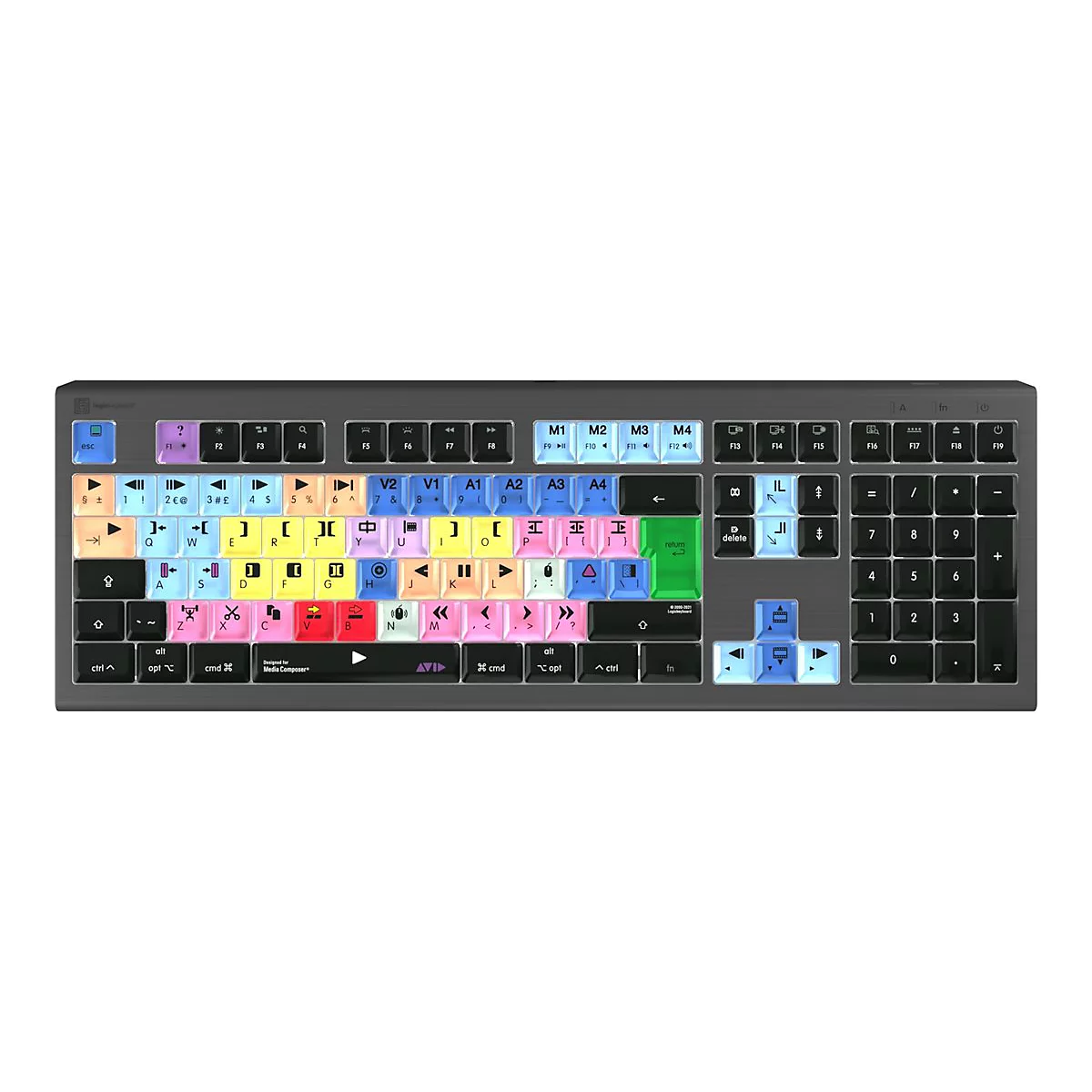 LogicKeyboard Avid Media Composer Astra 2 - Tastatur - klassisches Layout, Mac - hintergrundbeleuchtet - USB - QWERTY