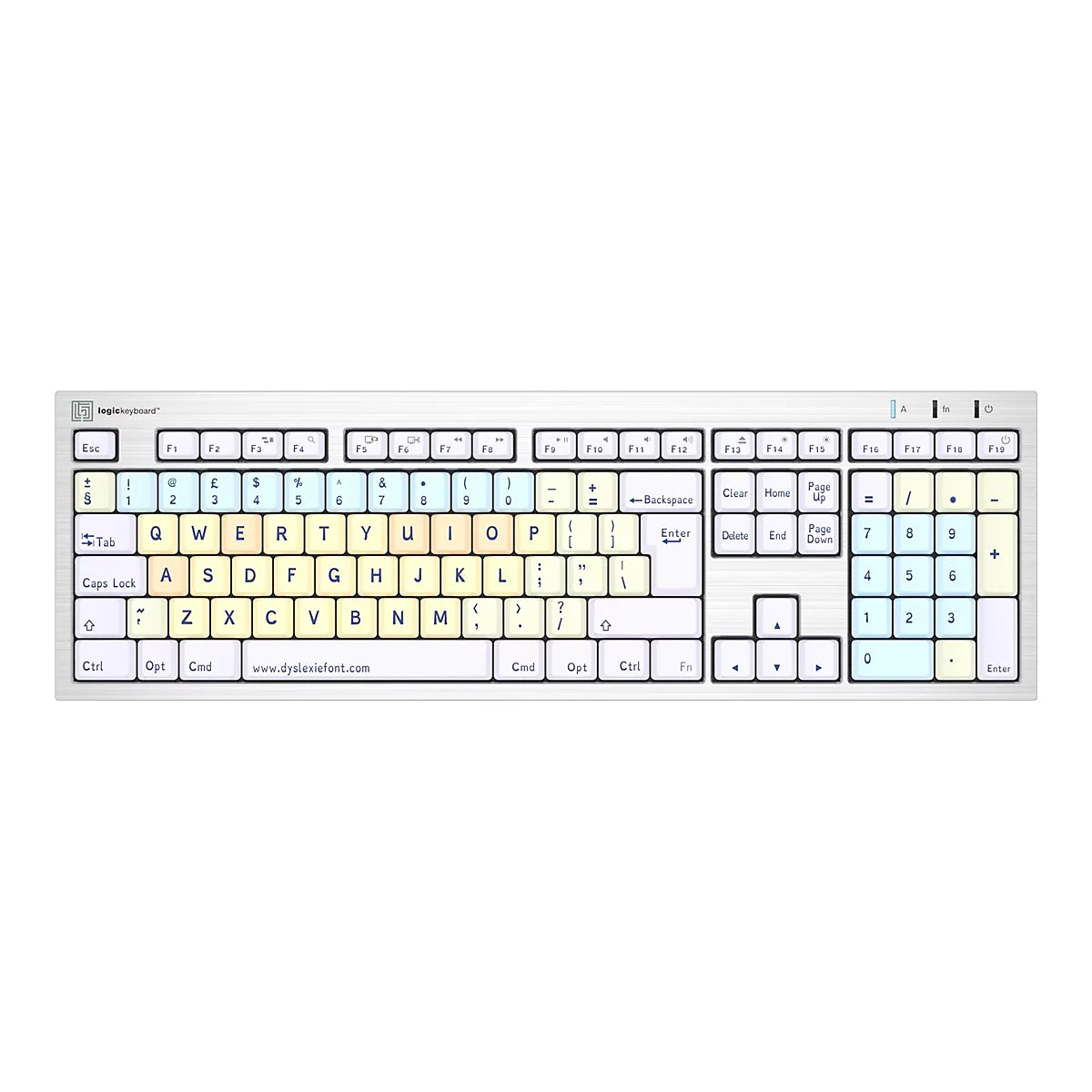 LogicKeyboard Dyslexie ALBA Slimline - Tastatur - Mac - USB - QWERTY - Englisch