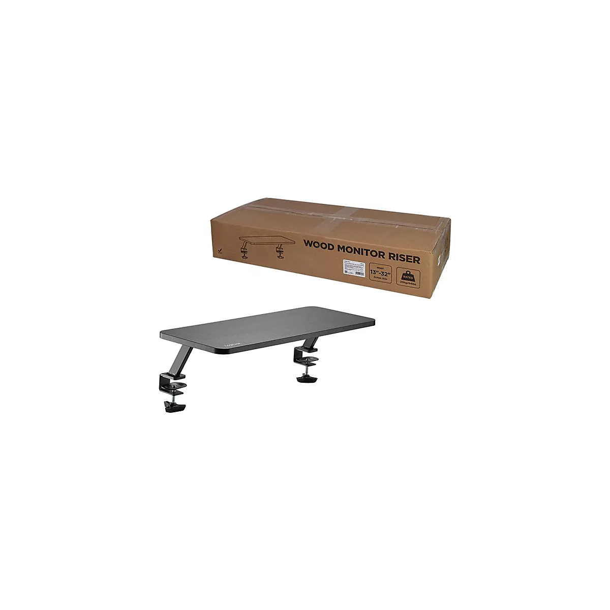 LogiLink - Aufstellung - Riser - für Monitor - 650 mm lang - Stahl, Graukarton, Kunststoff