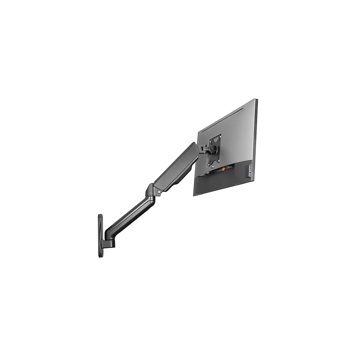 LogiLink - Befestigungskit (Wandmontage) - Gasfeder - für Monitor / Curved-Monitor - Kunststoff, Stahl, Aluminium - Schwarz