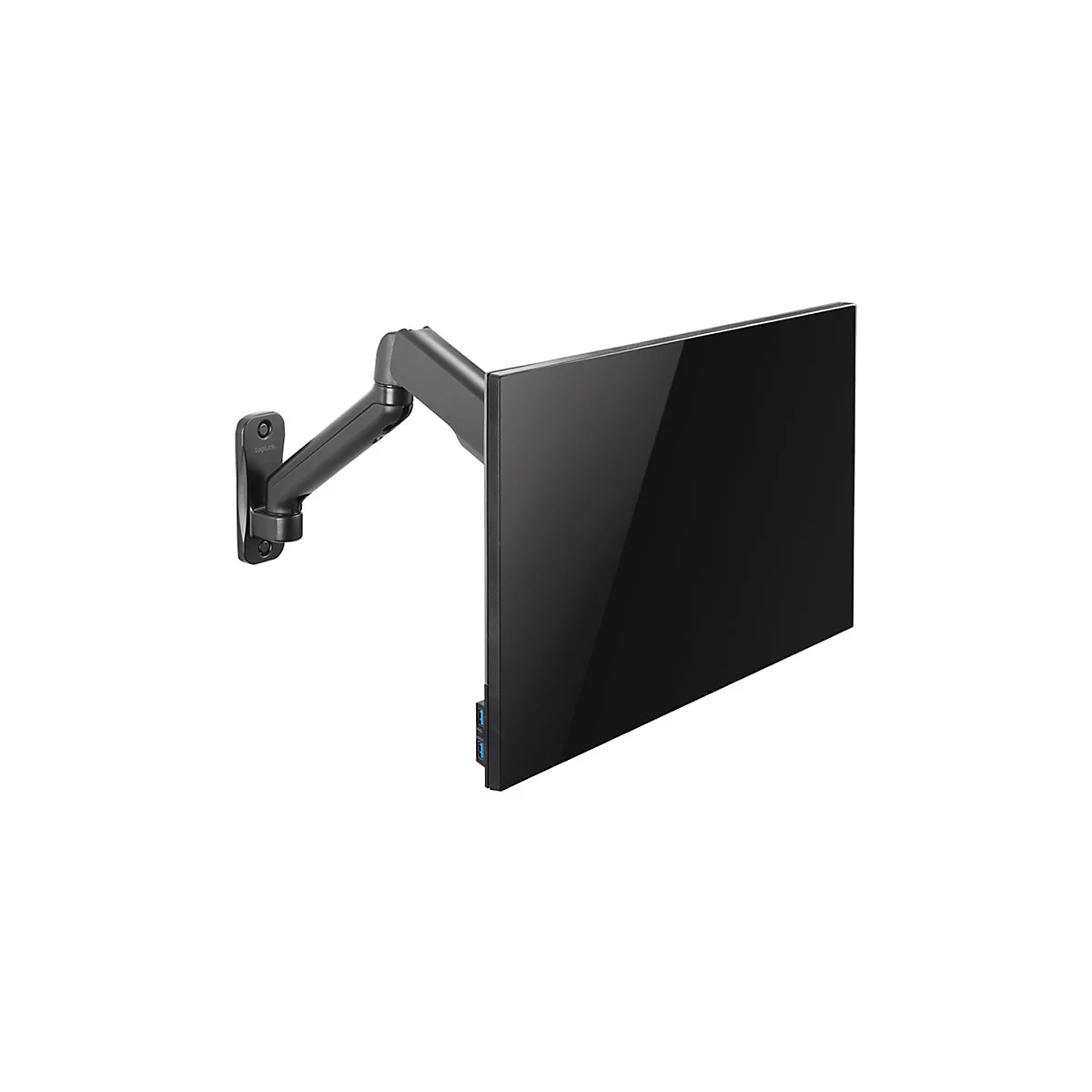 LogiLink - Befestigungskit (Wandmontage) - Gasfeder - für Monitor / Curved-Monitor - Kunststoff, Stahl, Aluminium - Schwarz