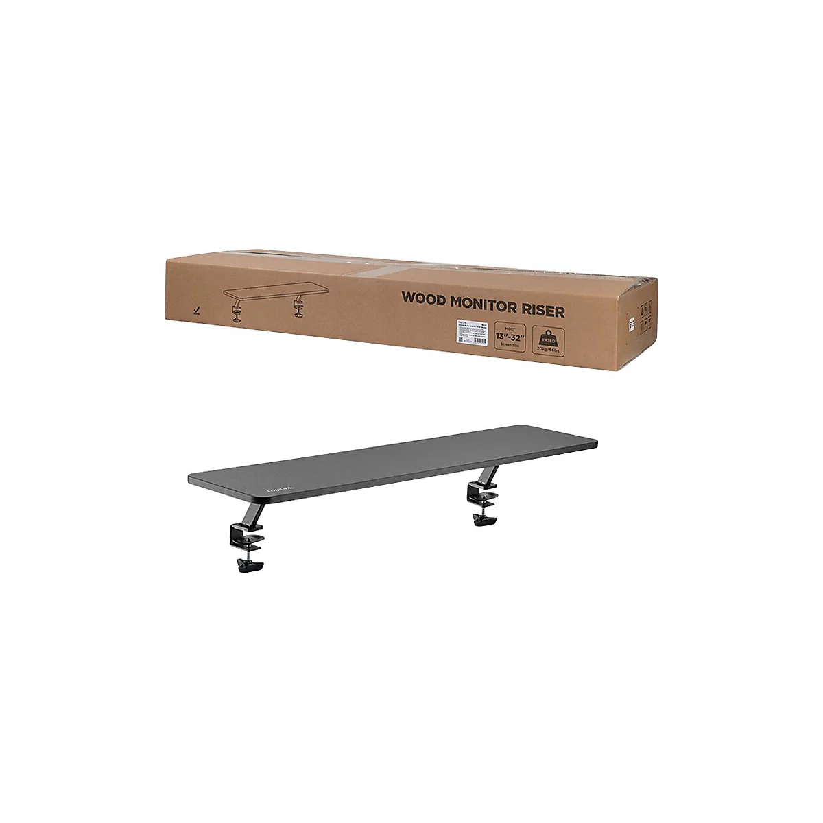 LogiLink - Bildschirmständer - 1.000 mm lang, für 13 - 32' Monitore - Tisch montierbar - Schwarz