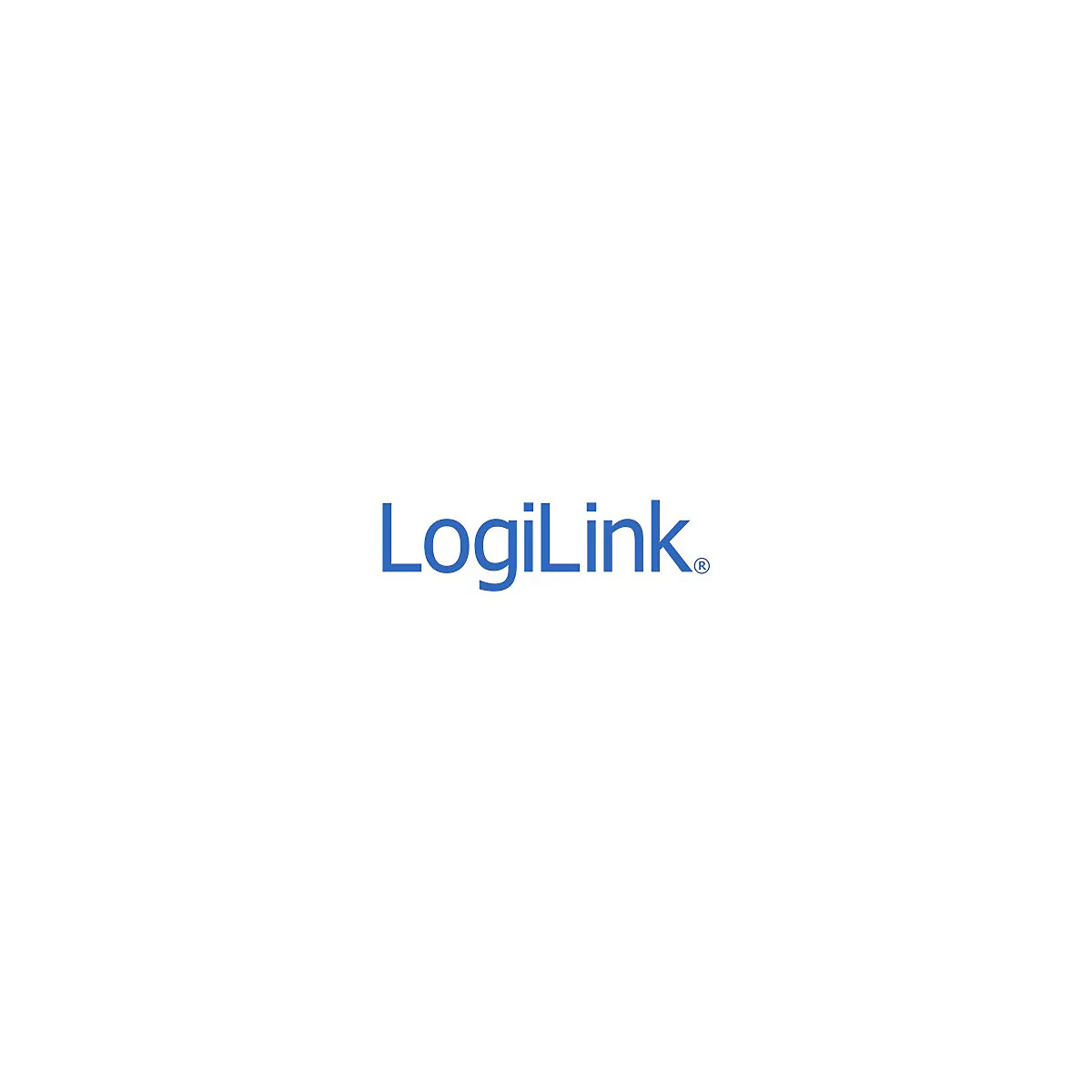 Blaues LogiLink Markenlogo auf weißem Hintergrund.