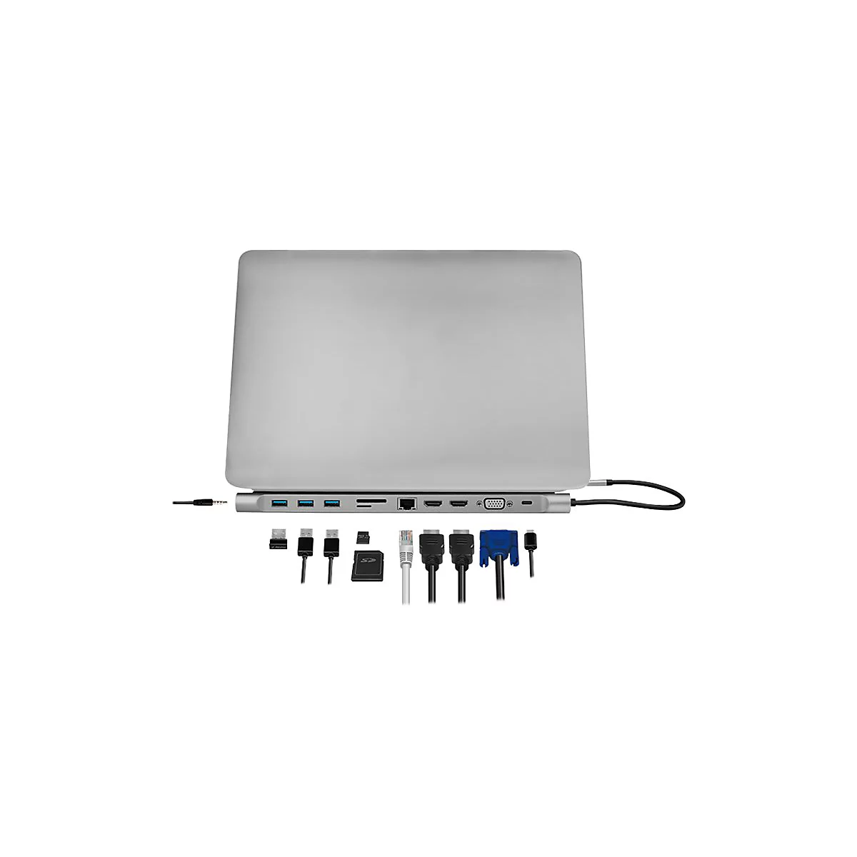 LogiLink - Dockingstation - USB-C 3.2 Gen 1 - 2 x HDMI, VGA - 1GbE