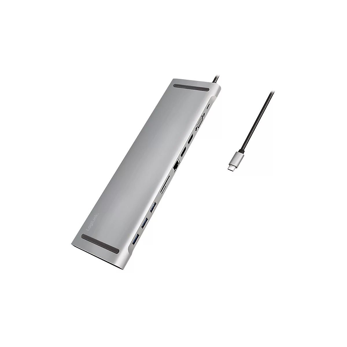 LogiLink - Dockingstation - USB-C 3.2 Gen 1 - 2 x HDMI, VGA - 1GbE