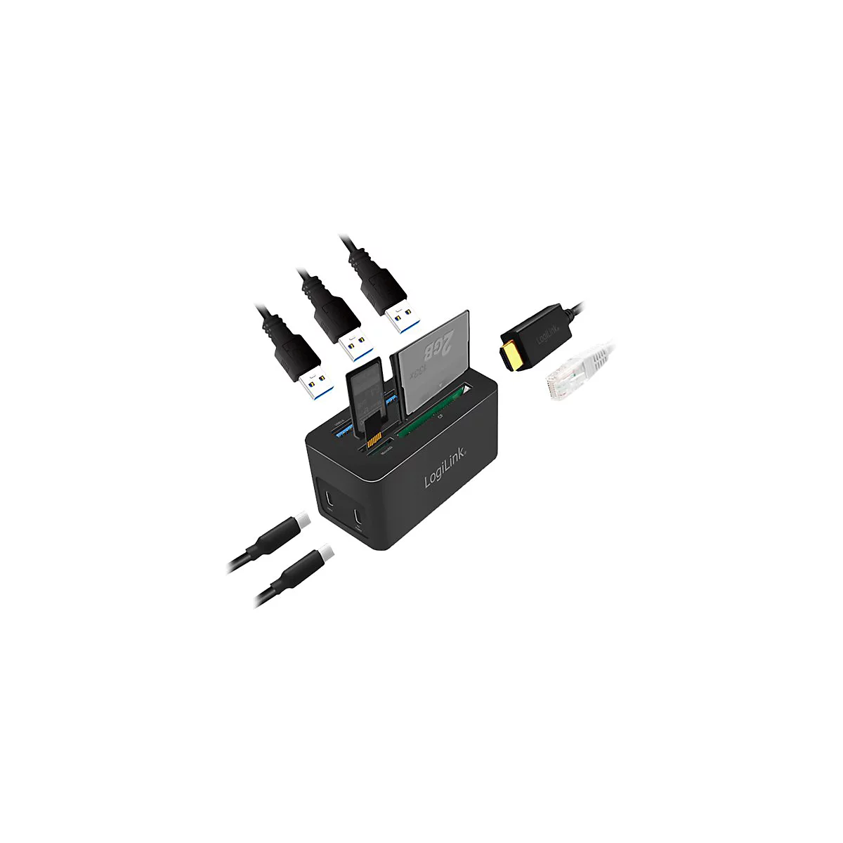 LogiLink - Dockingstation - USB-C 3.2 Gen 1 - HDMI - 1GbE