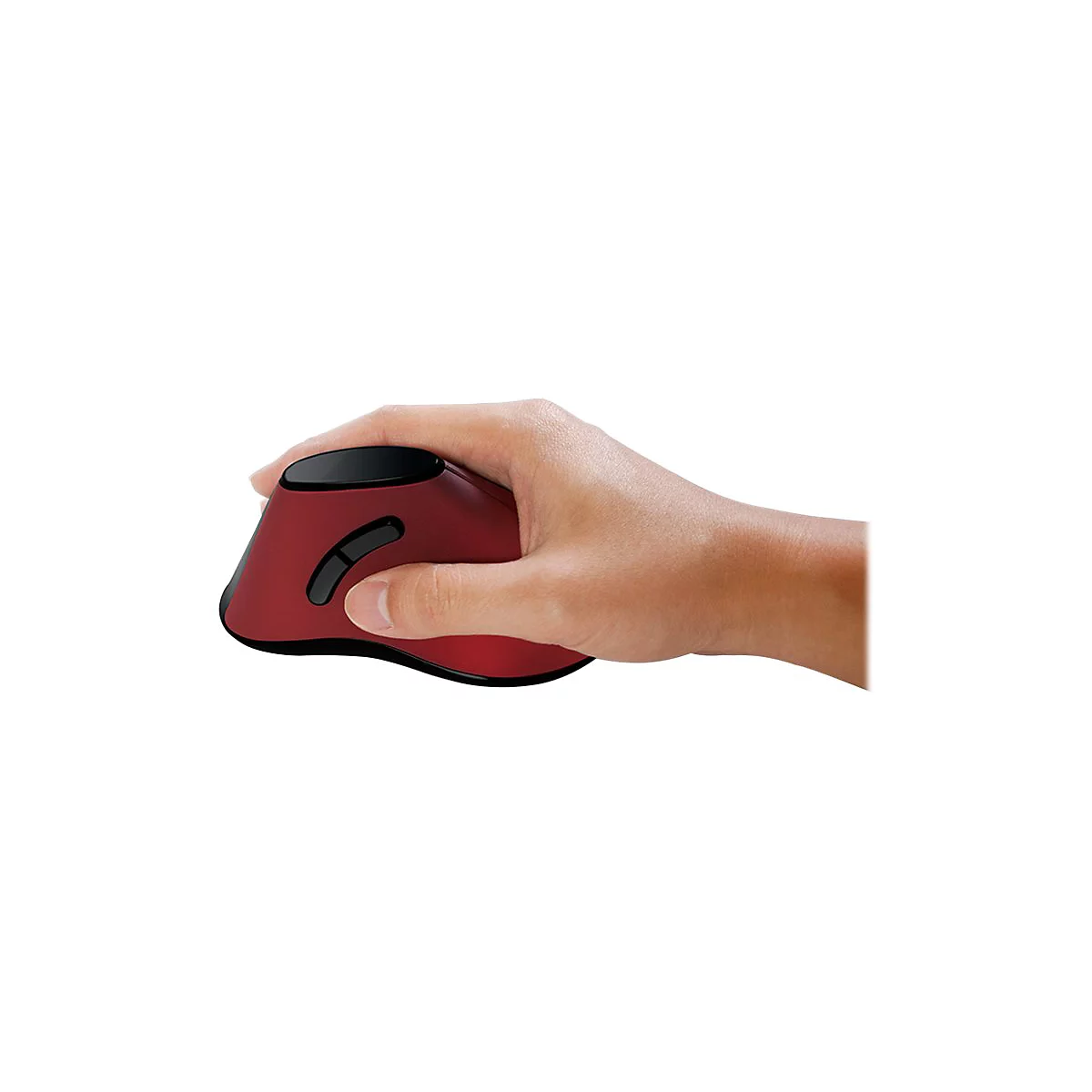 LogiLink Ergonomic Vertical - vertikale Maus - 2.4 GHz - Rot