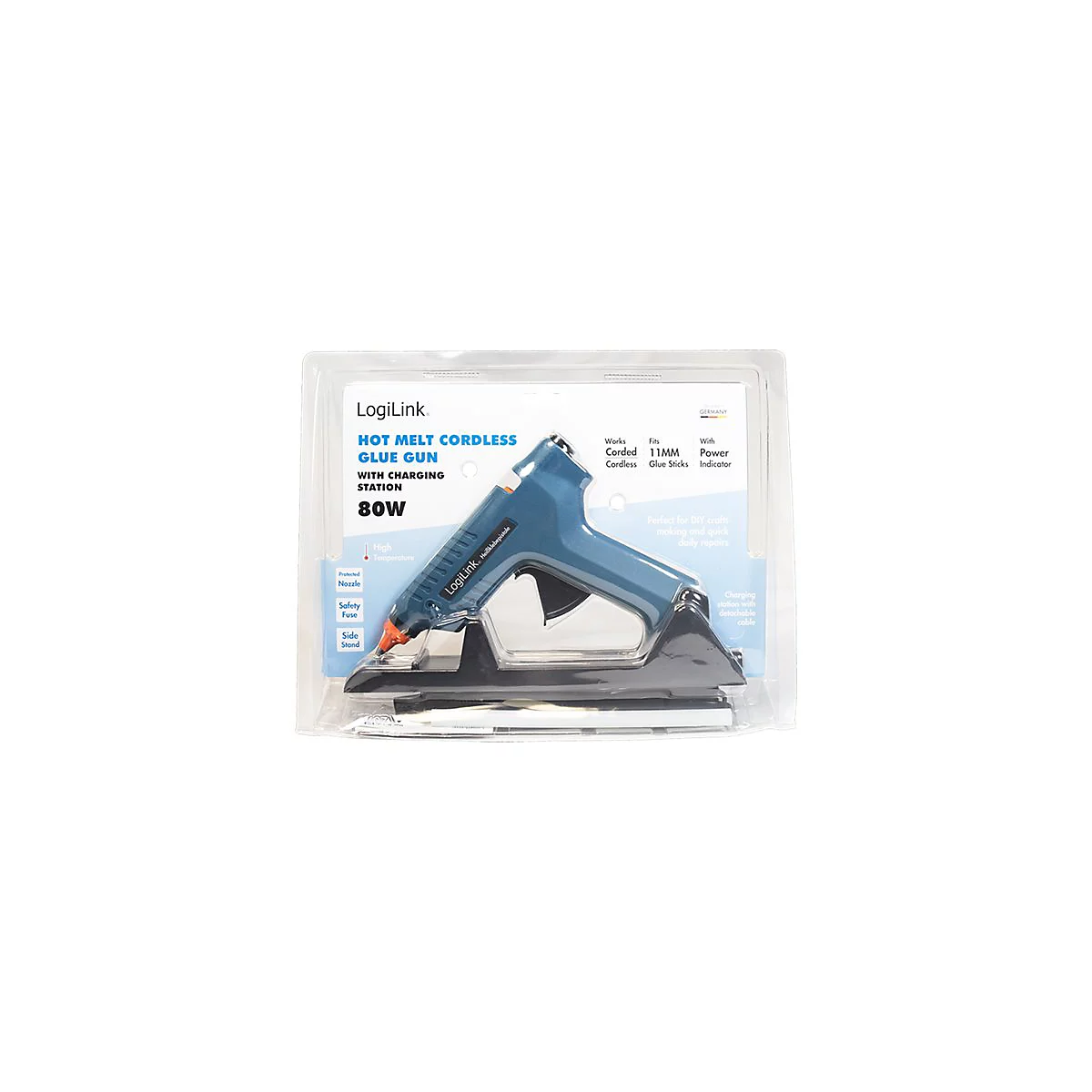 LogiLink - Heißklebepistole - schnurlos - 80 W - 11.2 mm