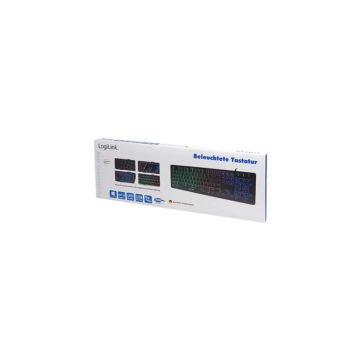 LogiLink Illuminated - Tastatur - hinterleuchtet - USB - Deutsch