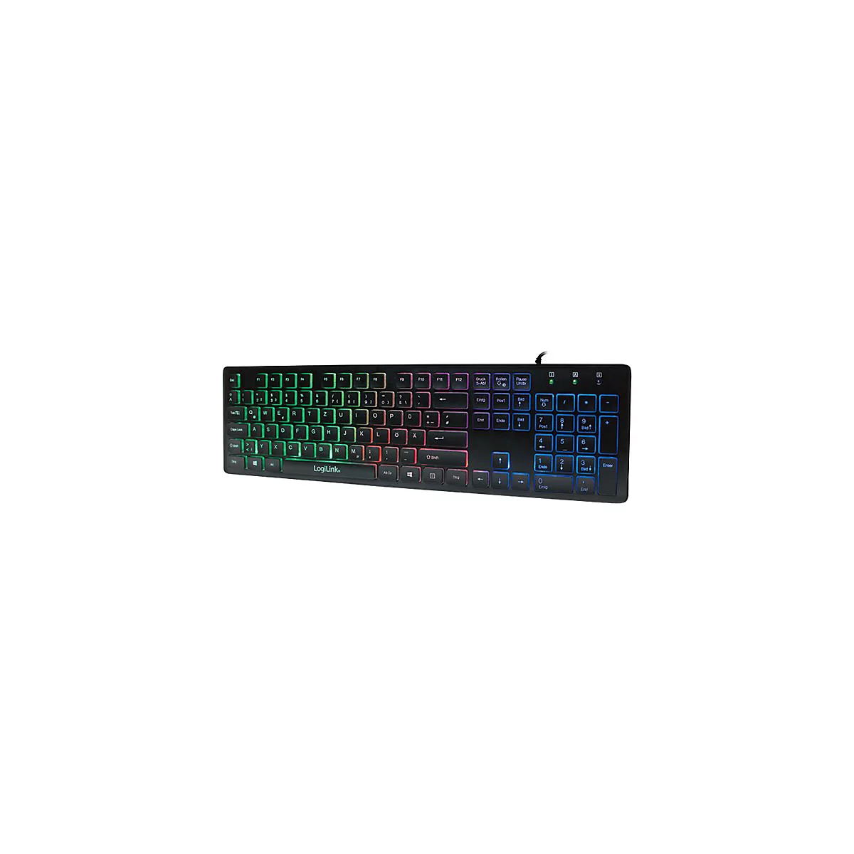 LogiLink Illuminated - Tastatur - hinterleuchtet - USB - Deutsch