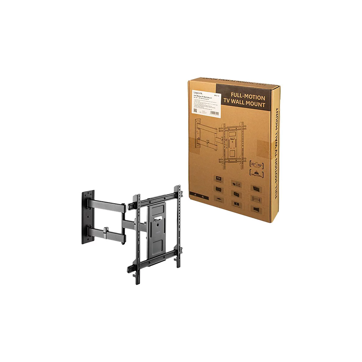 LogiLink - Klammer - full-motion - für LCD-TV / gekrümmter LCD-TV - Schwarz