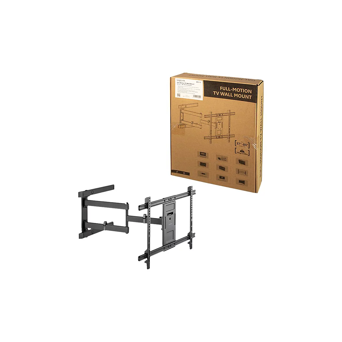 LogiLink - Klammer - full-motion - für LCD-TV / gekrümmter LCD-TV - Schwarz