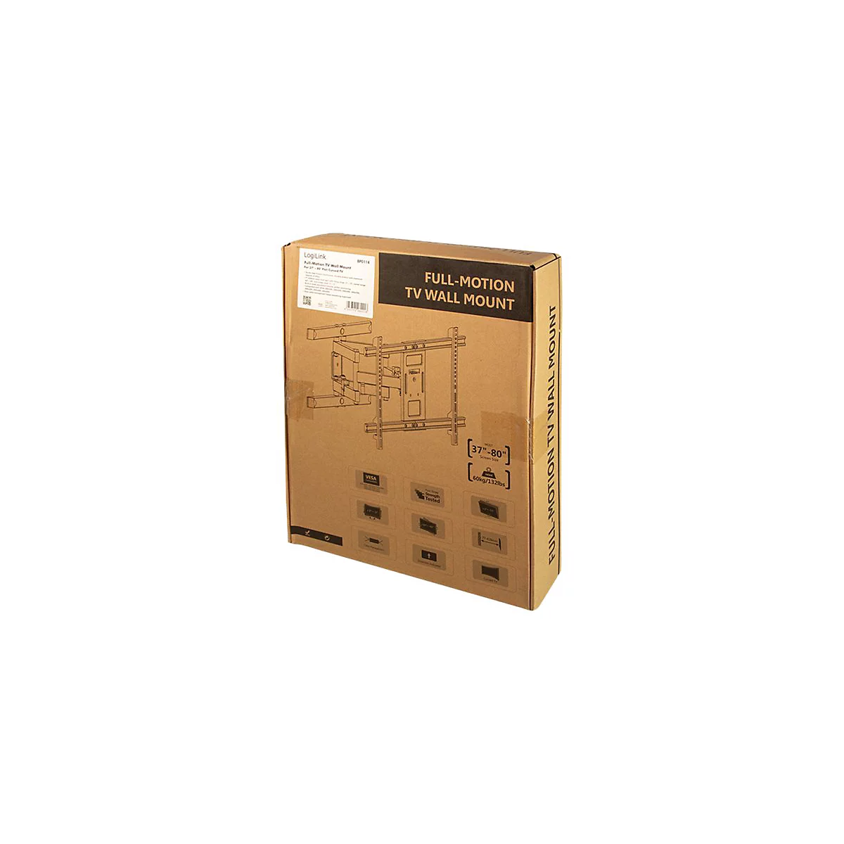 LogiLink - Klammer - full-motion - für LCD-TV / gekrümmter LCD-TV - Schwarz