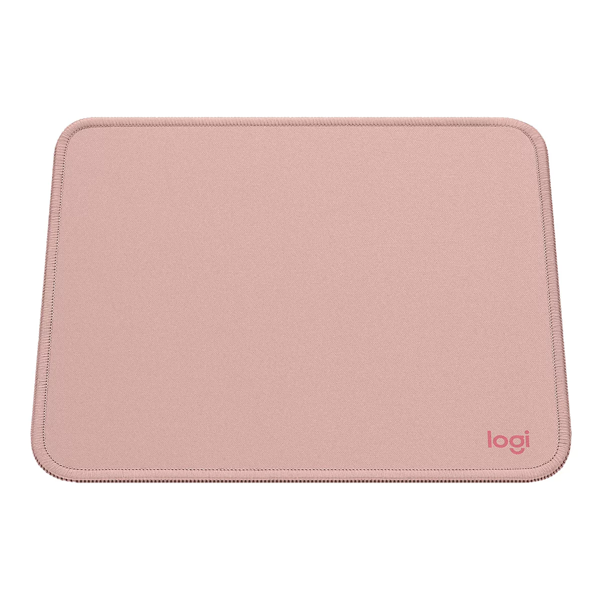Tapis de souris rectangulaire rose avec le logo logi.