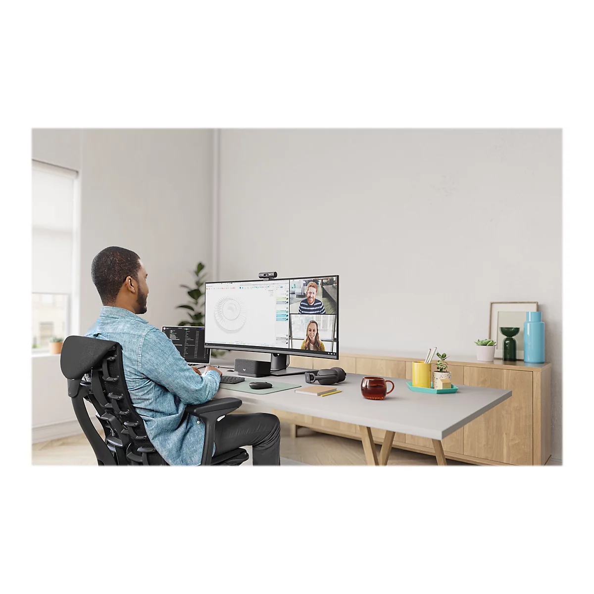 Logitech BRIO 505 - Webcam - Farbe - 4 MP - 1920 x 1080 - 1080p, 720p