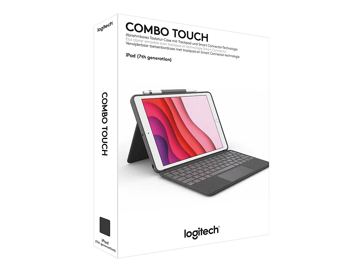 Logitech Combo Touch - Tastatur und Foliohülle - mit Trackpad - hintergrundbeleuchtet - Apple Smart connector - QWERTZ