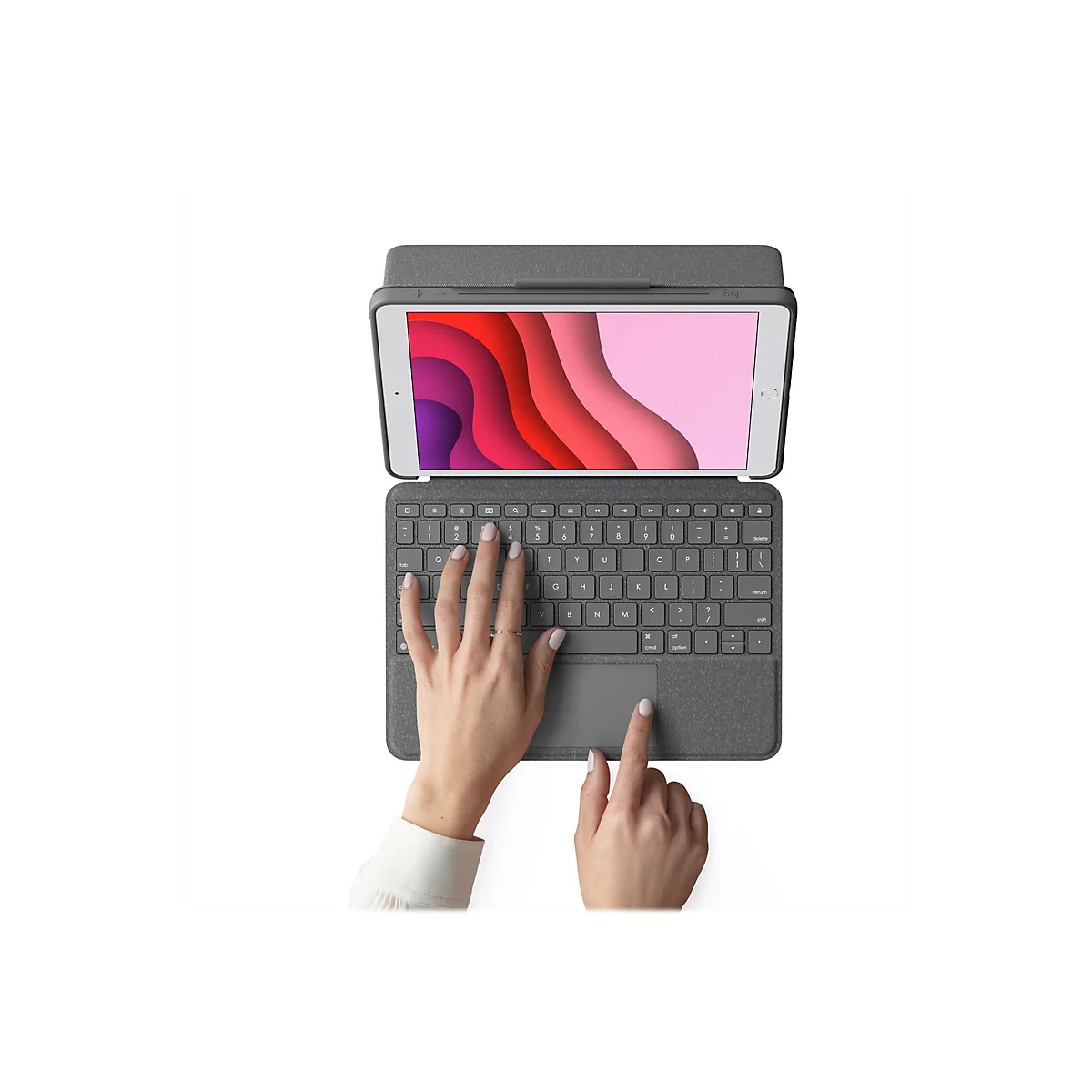 Logitech Combo Touch - Tastatur und Foliohülle - mit Trackpad - hintergrundbeleuchtet - Apple Smart connector - QWERTZ