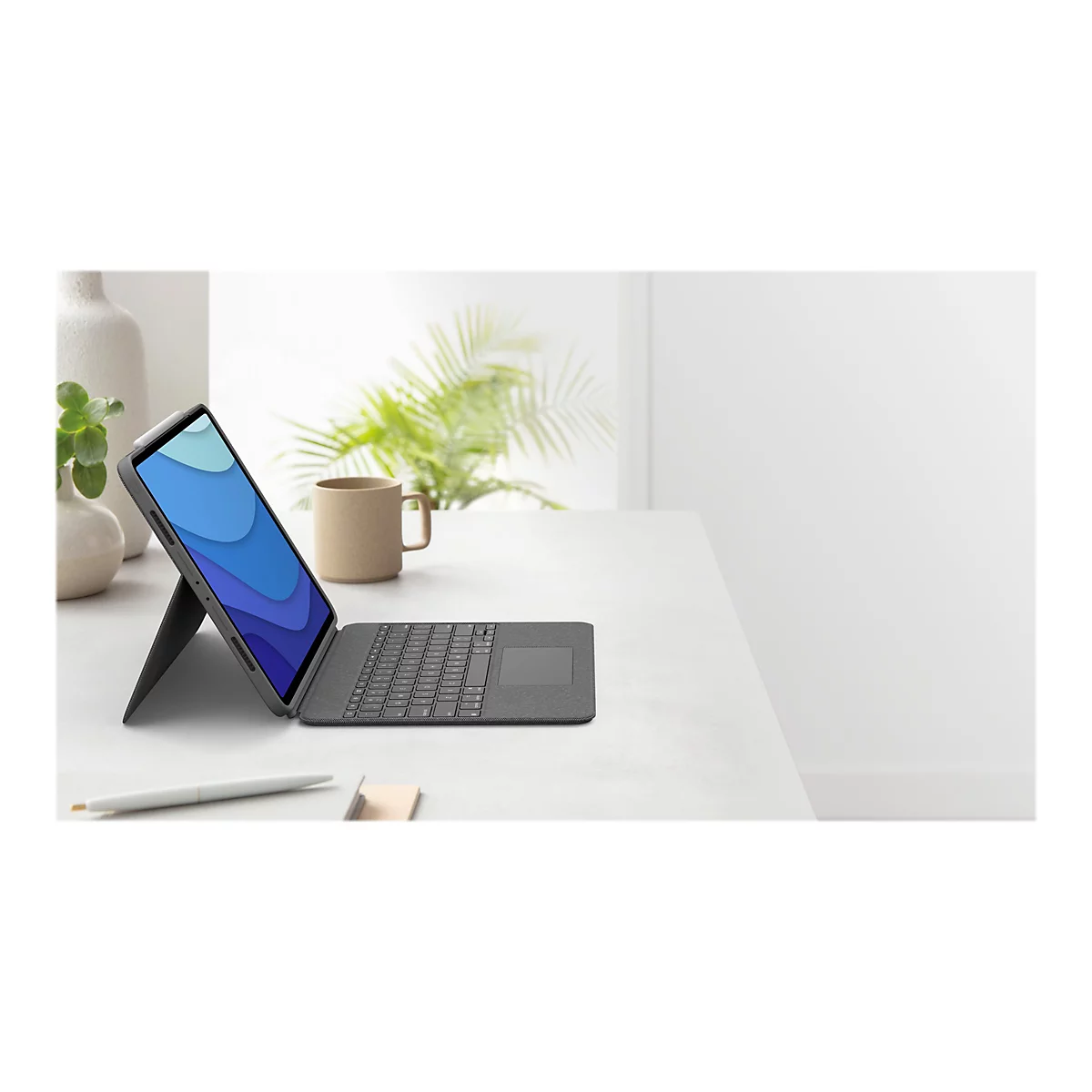 Logitech Combo Touch - Tastatur und Foliohülle - mit Trackpad - hintergrundbeleuchtet - Apple Smart connector - QWERTZ