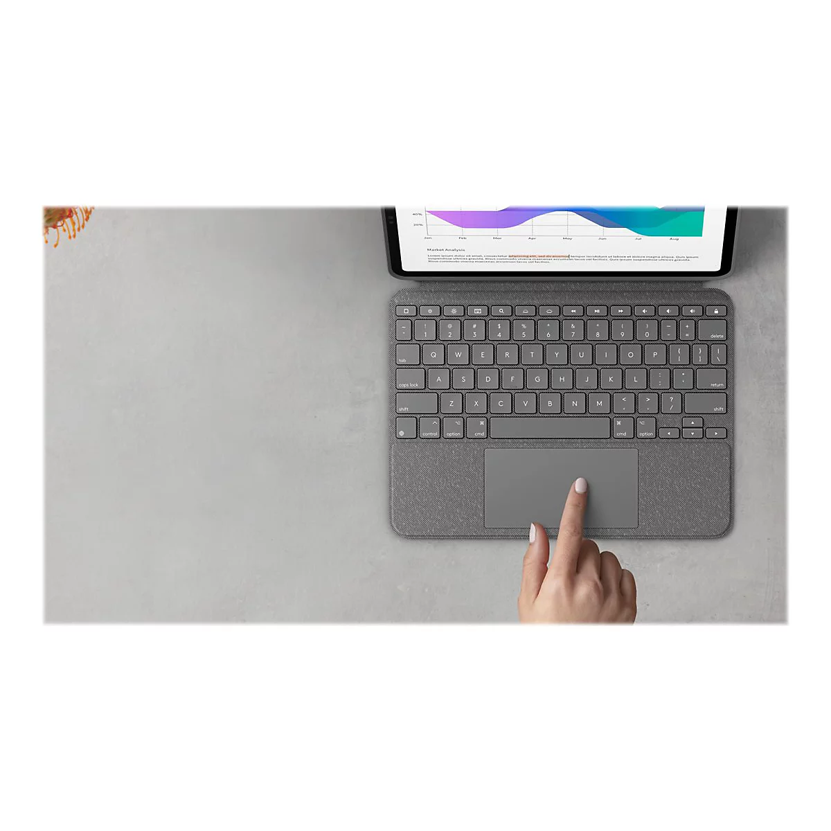 Logitech Combo Touch - Tastatur und Foliohülle - mit Trackpad - hintergrundbeleuchtet - Apple Smart connector - QWERTZ