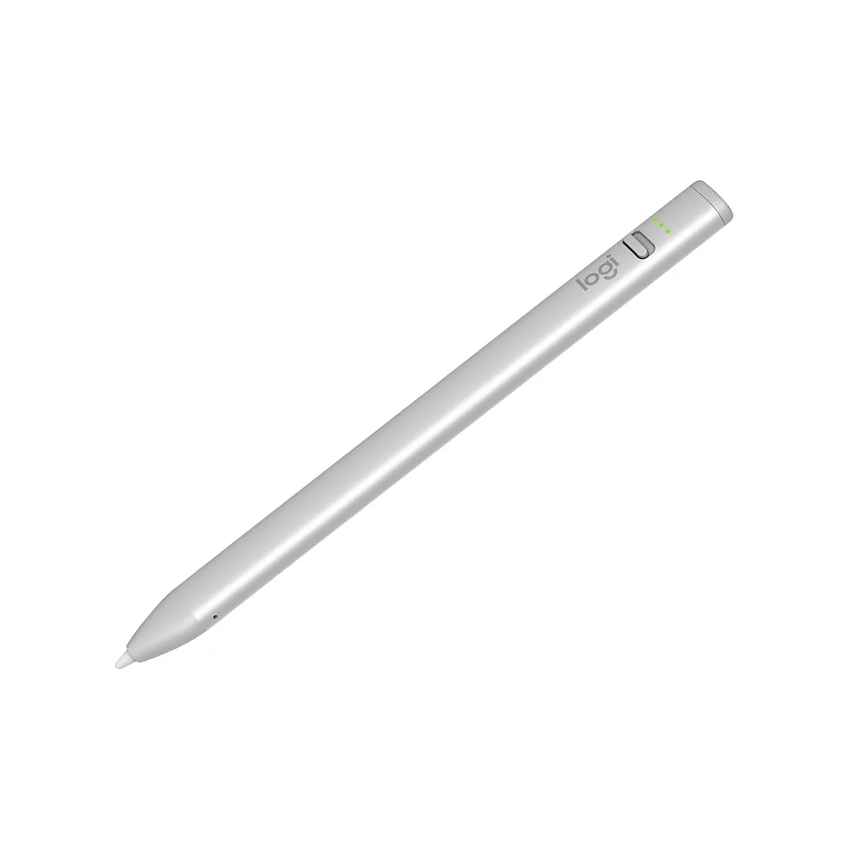 Silberner, schlanker Stift mit der Aufschrift Logi U.