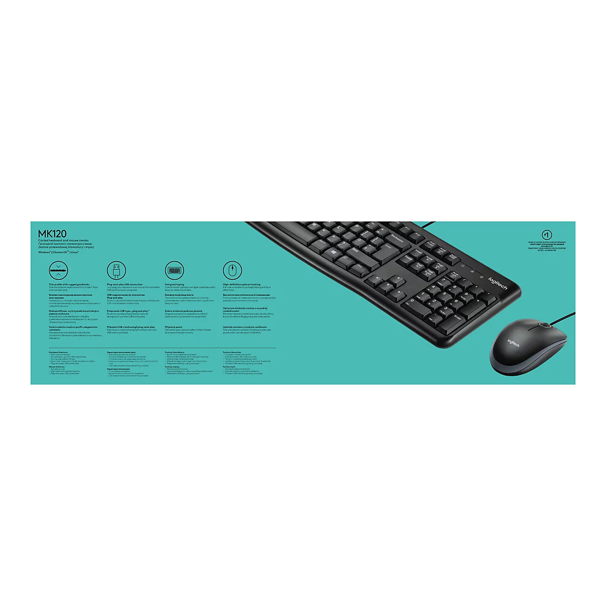 Logitech Desktop MK120 - Tastatur-und-Maus-Set - Französisch