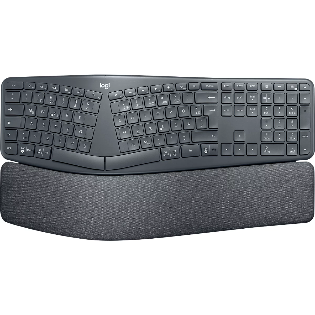 Logitech® ERGO K860 draadloos ergonomisch toetsenbord, handpalmliftfunctie, 2 jaar accu