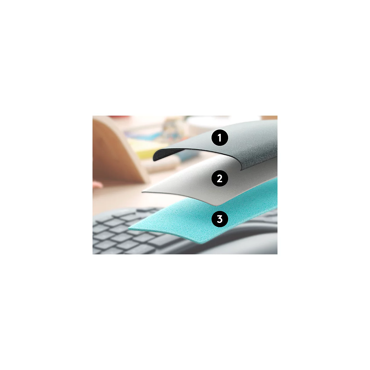 Logitech ERGO K860 for Business Tastatur, kabellos, Handgelenkauflage, 10 m Reichweite, graphit