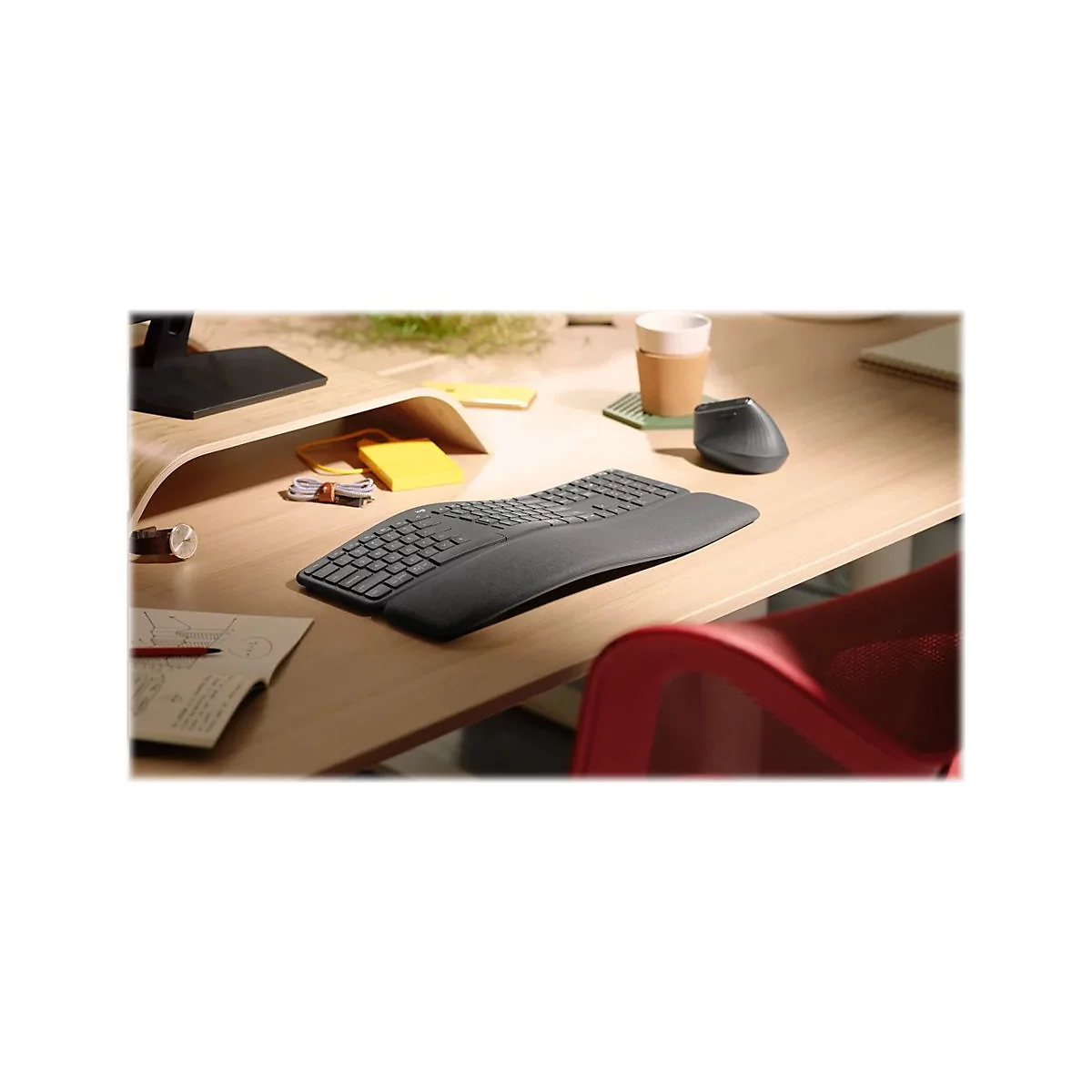 Logitech ERGO K860 - Tastatur - kabellos - 2.4 GHz, Bluetooth 5.0 - QWERTY - GB
