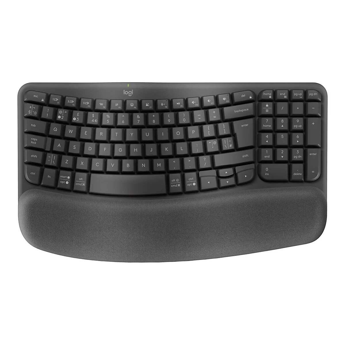 Logitech Ergo Series Wave Keys for Business - Tastatur - kabellos - 2.4 GHz, Bluetooth 5.1 LE - QWERTZ - Schweiz