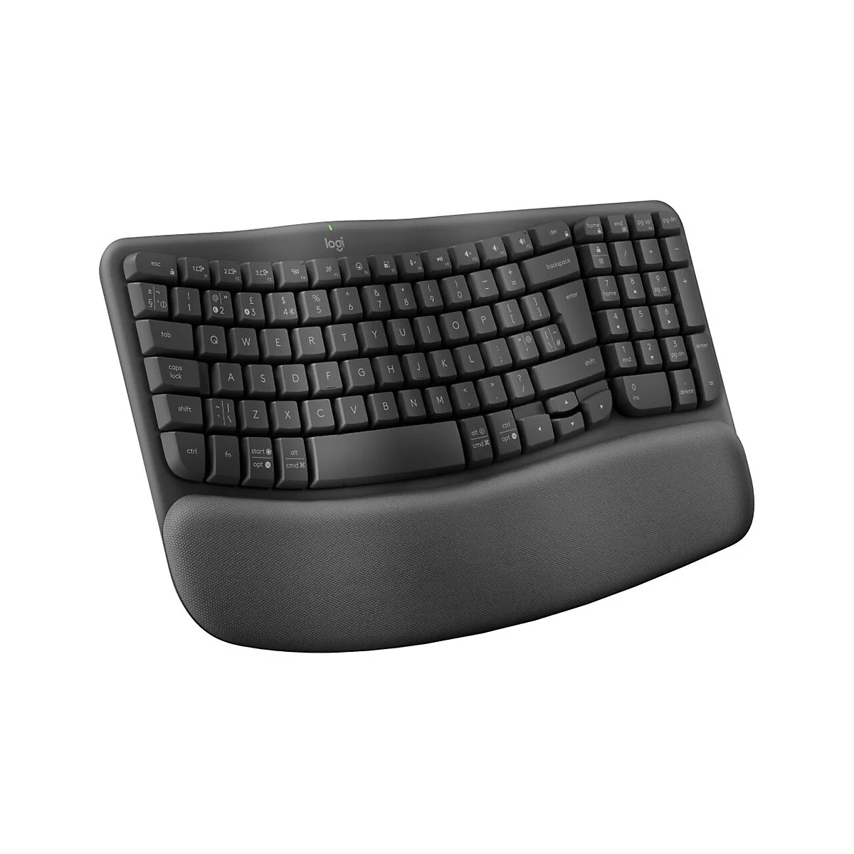 Logitech Ergo Series Wave Keys for Business - Tastatur - kabellos - 2.4 GHz, Bluetooth 5.1 LE - QWERTZ - Schweiz